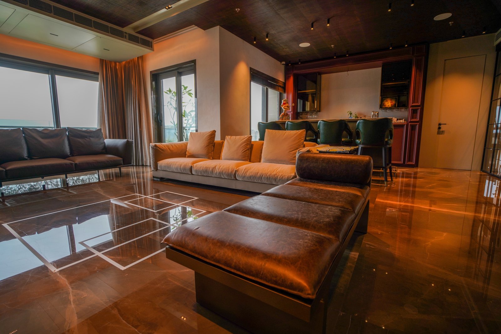 Luxury living and dining space designed by DesignVista